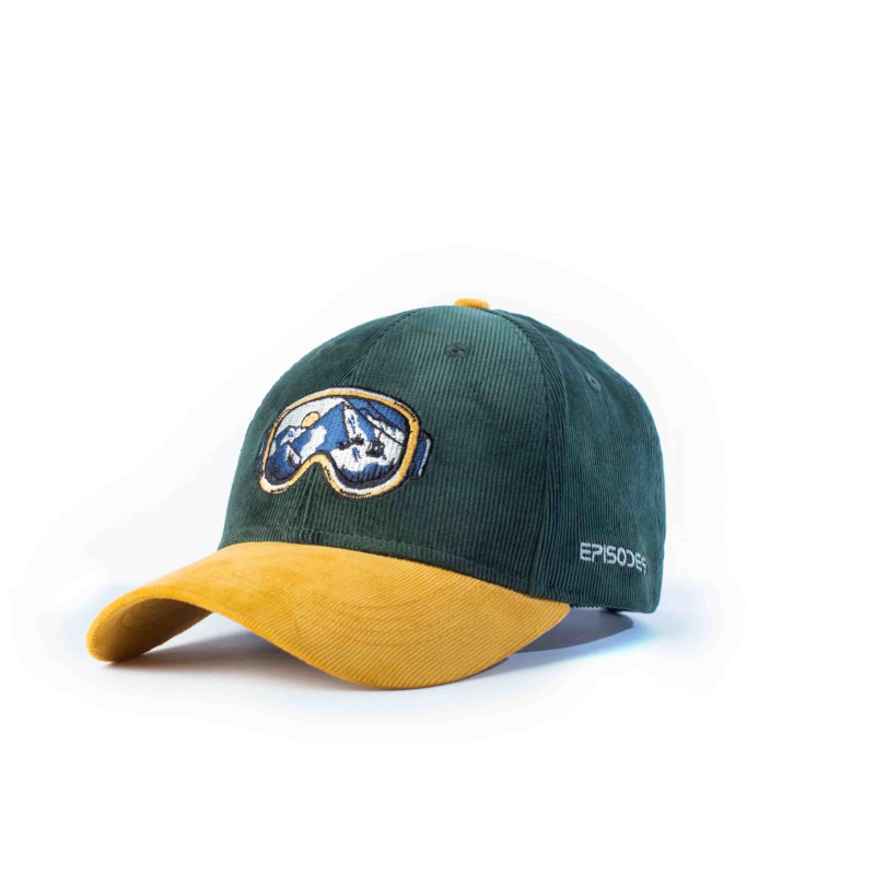 The Mountain Majesty – Premium Deep Green and Yellow Cap