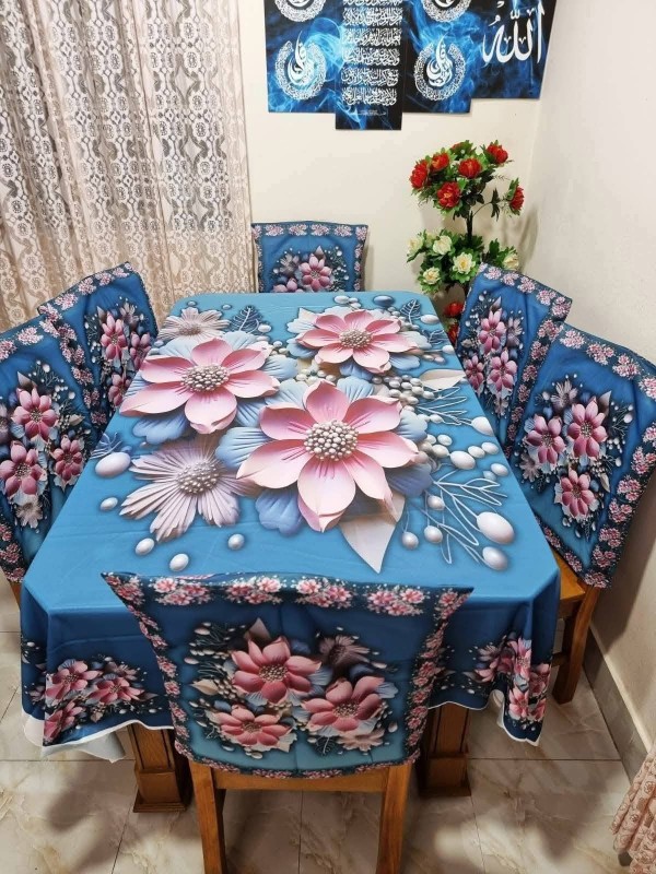 Premium 3d Print Dining Table cover Set