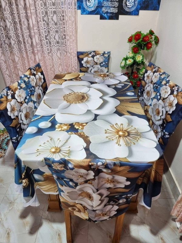 Premium 3d Print Dining Table cover Set