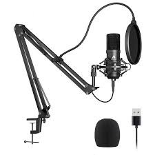 MAONO AU-A04 USB Microphone Combo Setup, Plug & Play USB Cardioid Podcast Condenser Microphone