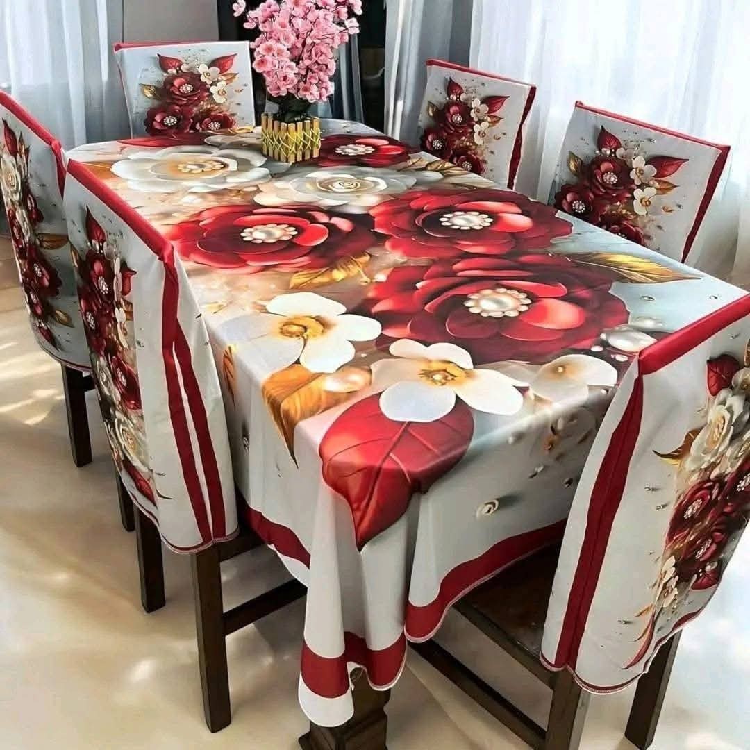 Premium 3d Print Dining Table cover Set