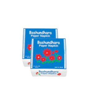 Bashundhara Paper Napkin 13*13, 1ply 100pcs 2pack