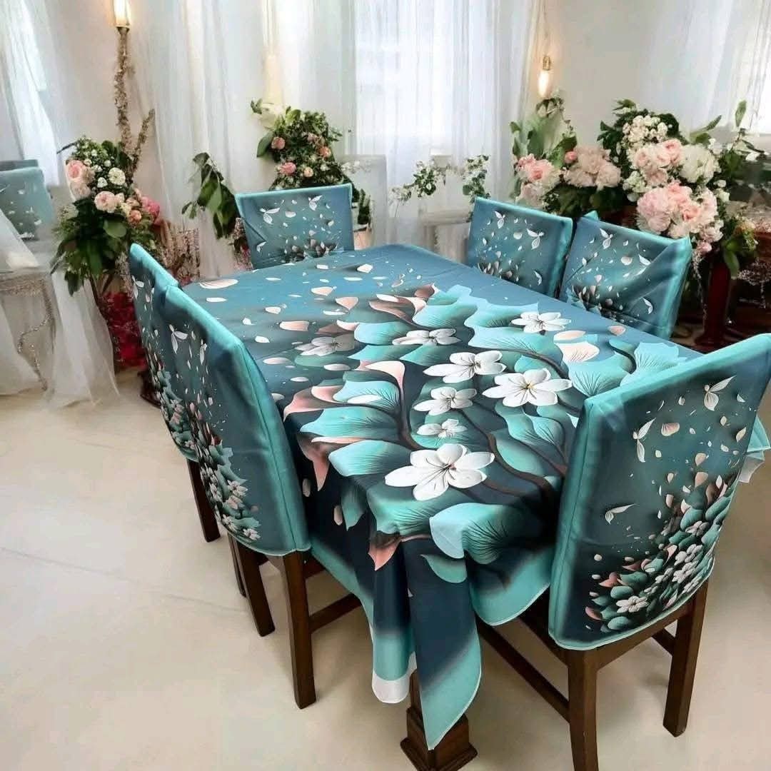 Premium 3d Print Dining Table cover Set