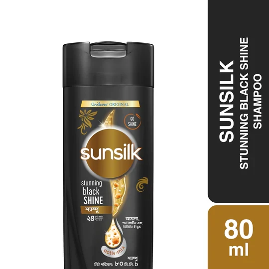 SUNSILK SHAMPOO STUNNING BLACK SHINE 80ML