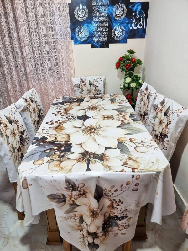 Premium 3d Print Dining Table cover Set
